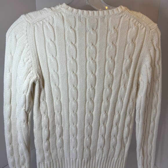 VINEYARD VINES CREW NECK CABLE KNIT SWEATER White size MED - Picture 6 of 12